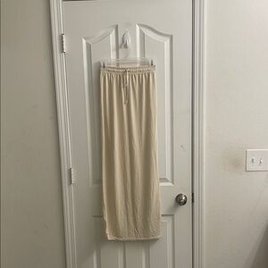 Boohoo Cream Drawstring Maxi Skirt